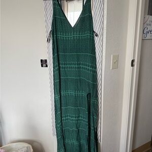 Manaola Teal Patterned Maxi Dress